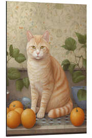 Magnettafel Katze und Orangen