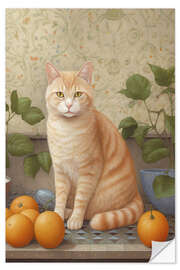 Wall sticker Cat and Oranges