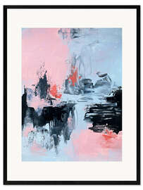 Stampa artistica con cornice Pink And Grey Abstract II