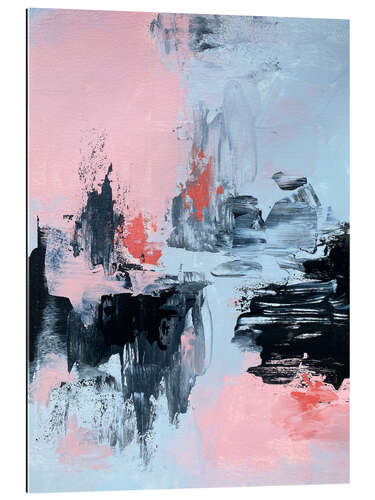 Tableau en plexi-alu Pink And Grey Abstract II