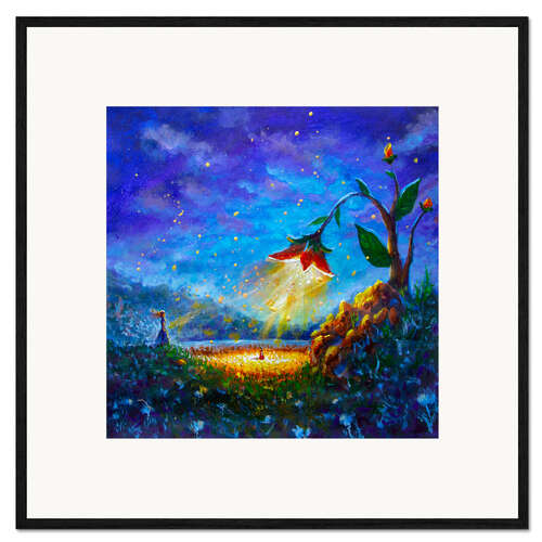 Plakat artystyczny premium w ramie Flower Light