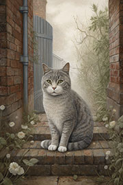 Magnettafel Graue Katze I