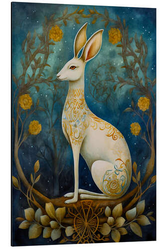 Tableau en aluminium Holy Forest Rabbit