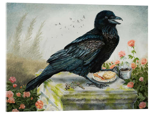 Acrylic print Breakfast With A Raven