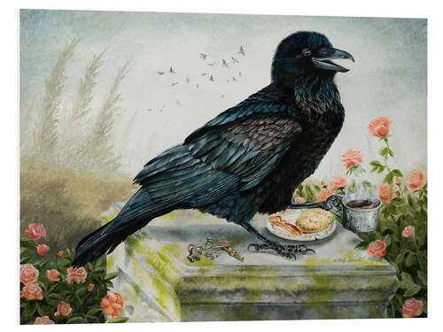 Foam board print Breakfast With A Raven