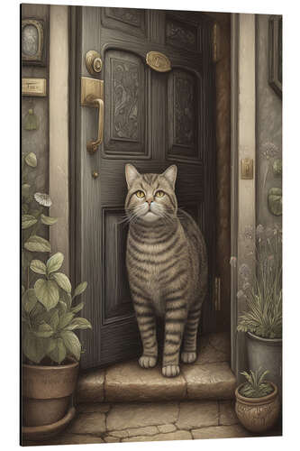 Tableau en aluminium Tabby Cat I