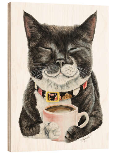 Cuadro de madera Purrfect Morning