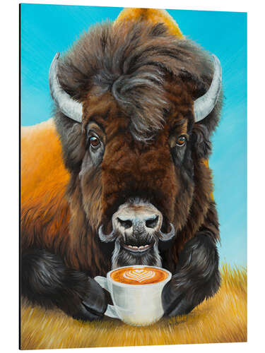 Tableau en aluminium Bison Latte