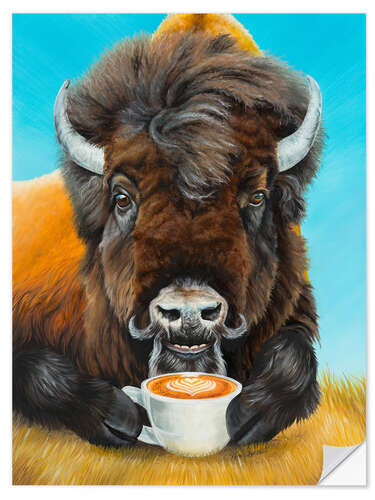 Sticker mural Bison Latte