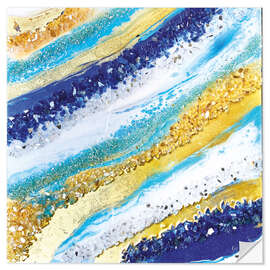 Vinilo para la pared Ocean Blue Geode Square