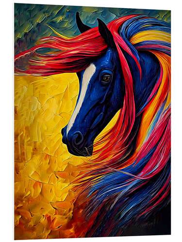 Foam board print Colourful Horse