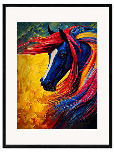 Ingelijste kunstdruk Colourful Horse