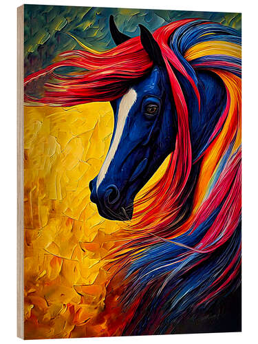 Quadro de madeira Colourful Horse