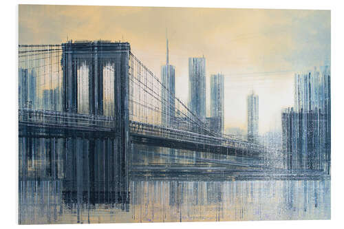 Foam board print The Brooklyn Bridge As The Sun Sets