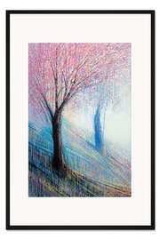 Gerahmter Kunstdruck Blossom Wth a Soft Blue