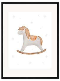 Gerahmter Kunstdruck Schaukelpferd