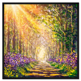 Gerahmter Kunstdruck Sunny Footpath Road