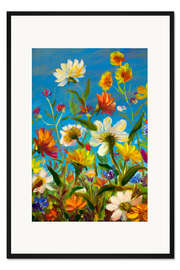 Gerahmter Kunstdruck Bunte Feldblumen