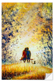 Autocolante decorativo Loving Couple and Cat