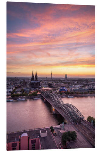 Akrylbilde Sunset over Cologne