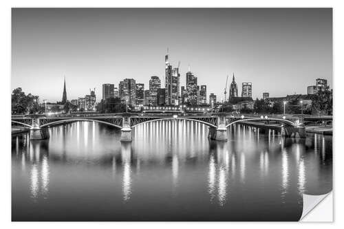 Wall sticker Frankfurt Skyline and Ignatz Bubis Bridge