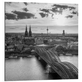 Aluminium print Cologne Cathedral and Hohenzollern Bridge