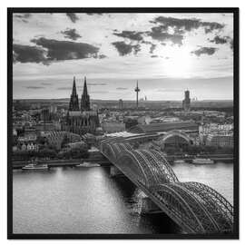 Gerahmter Kunstdruck Kölner Dom und Hohenzollernbrücke