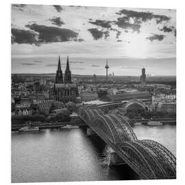 Foam board print Cologne Cathedral and Hohenzollern Bridge