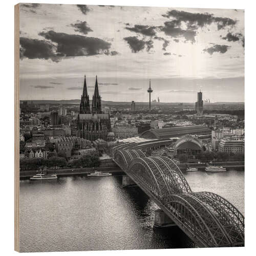 Holzbild Kölner Dom und Hohenzollernbrücke