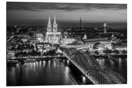 Magnettafel Skyline von Köln bei Nacht
