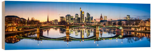 Hout print Frankfurt Skyline Panorama