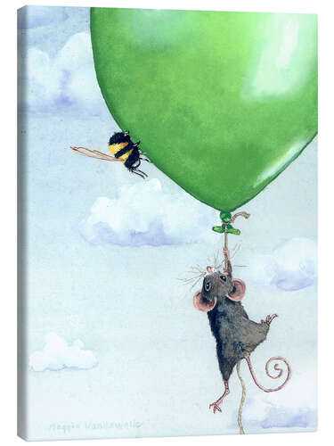 Lienzo Mouse and bumblebee with balloon