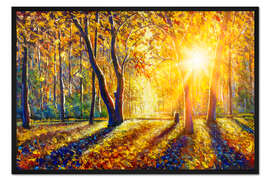 Gerahmter Kunstdruck Herbstlicher Wald