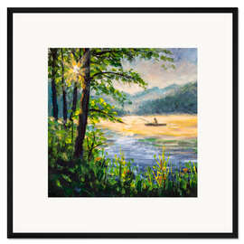 Gerahmter Kunstdruck Angeln am See