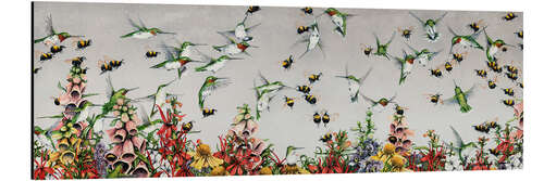 Aluminium print Dance of Hummingbirds and Bees