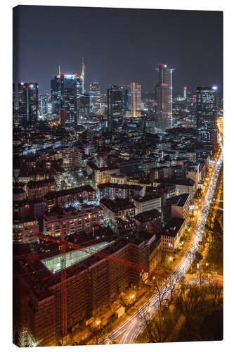 Canvas print Frankfurt am Main, Skyline at Night