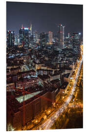 Foam board print Frankfurt am Main, Skyline at Night