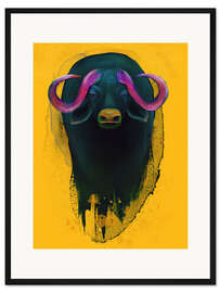 Gerahmter Kunstdruck African Water Buffalo