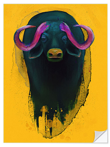 Självhäftande poster African Water Buffalo