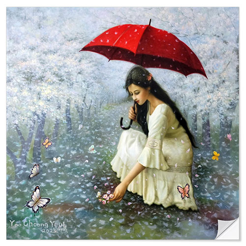 Naklejka na ścianę Flower Rain