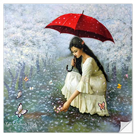 Naklejka na ścianę Flower Rain