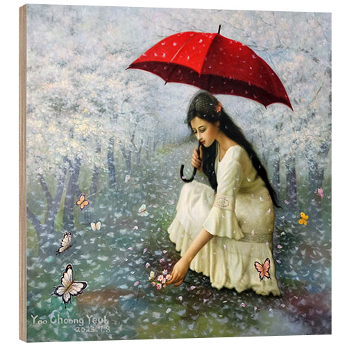 Quadro de madeira Flower Rain