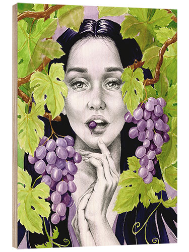 Wood print Sour Grapes