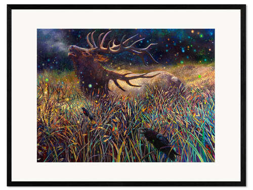 Impresión de arte enmarcada Wapiti