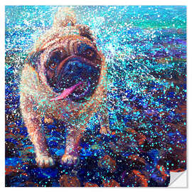 Vinilo para la pared Queen Elizabeth's Pug