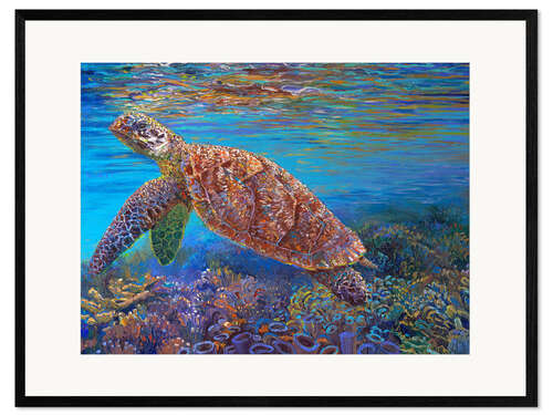 Impression artistique encadrée Hawksbill Turtle