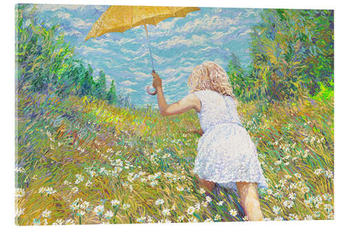 Akryylilasitaulu Francesca - Girl in the Spring Meadow