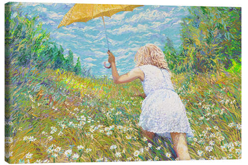 Canvas print Francesca - Girl in the Spring Meadow