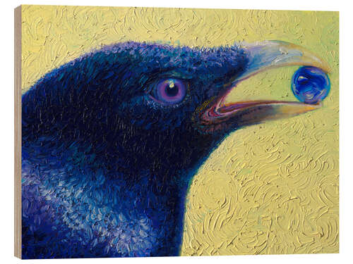 Obraz na drewnie Raven With a Pearl