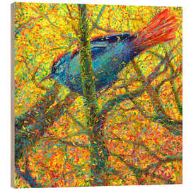 Hout print Yellow Bluebird